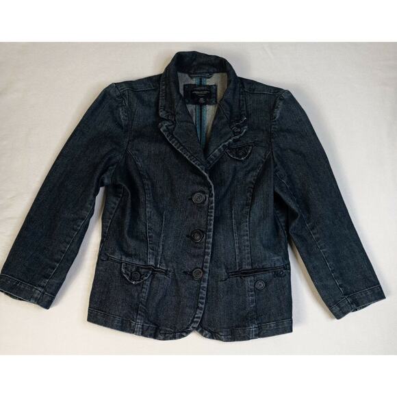 American Eagle Outfitters Stretch Size Medium Blue Jean Jacket - Picture 1 of 12